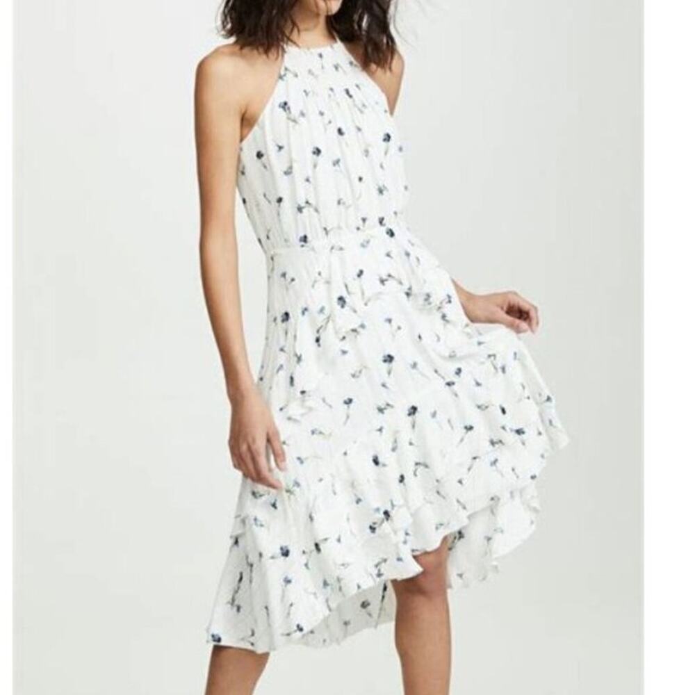 Joie Lamberta White Floral Midi Dress